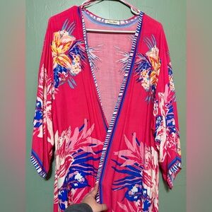 Vibrant Pink Floral Kimono
